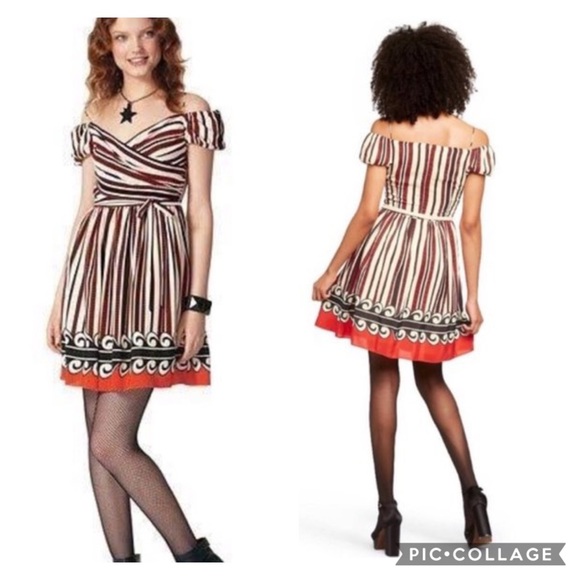Anna Sui 100% Silk Off Shoulder Dress - Picture 2 of 7